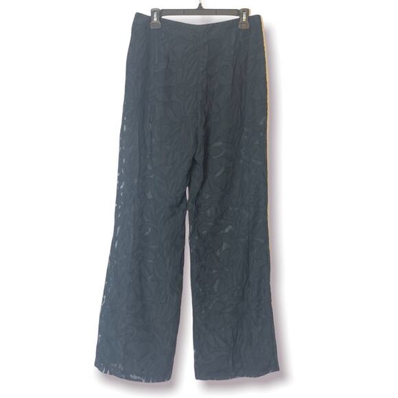 NWT Night night Jonathan Simkhai sheer panel drawstring pants black sz M - Picture 4 of 9